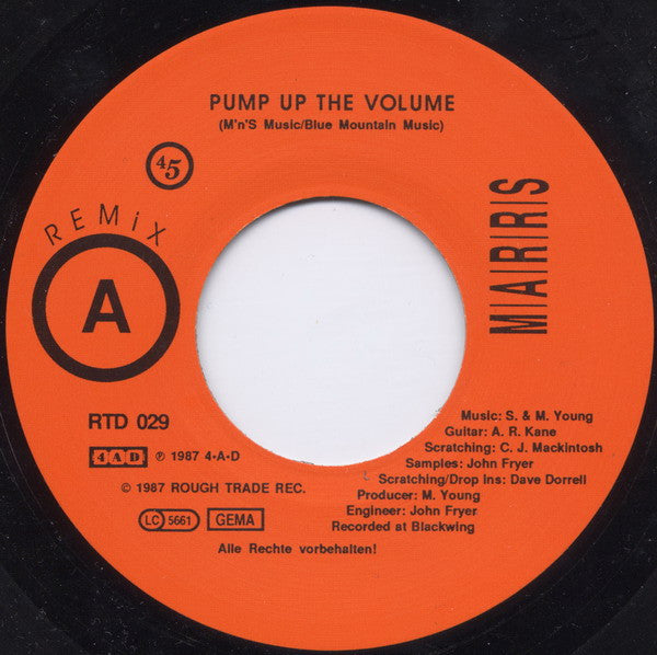 M|A|R|R|S : Pump Up The Volume (7", Single)