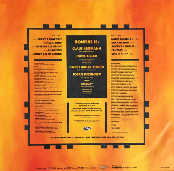 Bonfire : Fire Works (LP, Album)