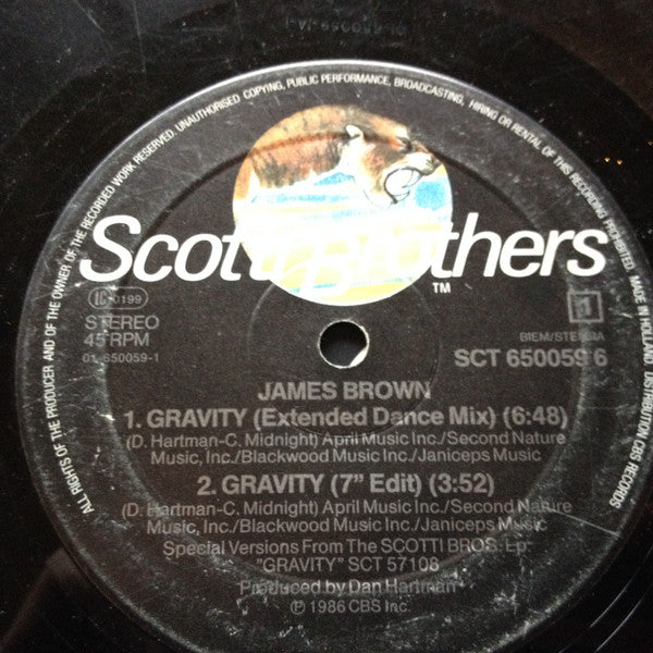 James Brown : Gravity (Extended Dance Mix) (12", Maxi)