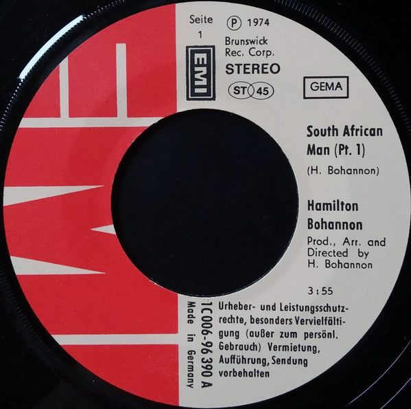 Hamilton Bohannon : South African Man (Pt. 1) (7", Single)
