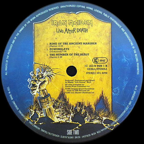 Iron Maiden : Live After Death (2xLP, Album, Gat)
