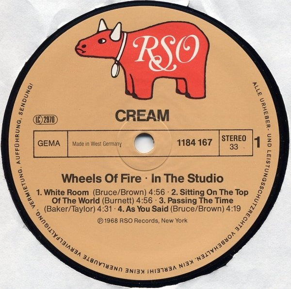 Cream (2) : Wheels Of Fire (2xLP, Album, RE)