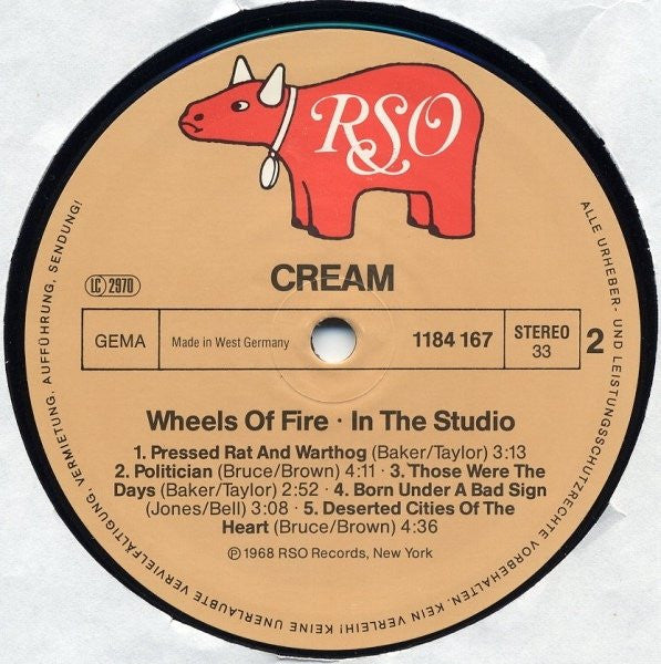 Cream (2) : Wheels Of Fire (2xLP, Album, RE)