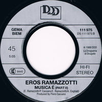 Eros Ramazzotti : Musica È (7", Single)