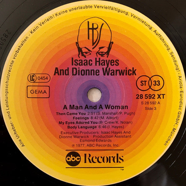 Isaac Hayes & Dionne Warwick : A Man And A Woman (2xLP, Album)