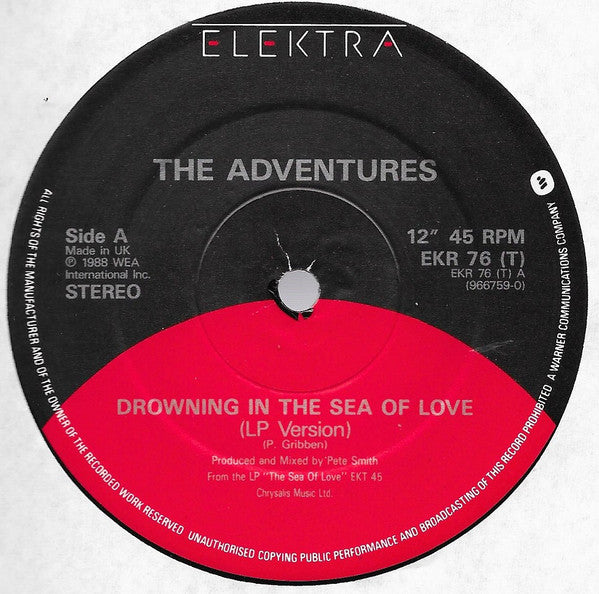 The Adventures : Drowning In The Sea Of Love (12", Ltd)
