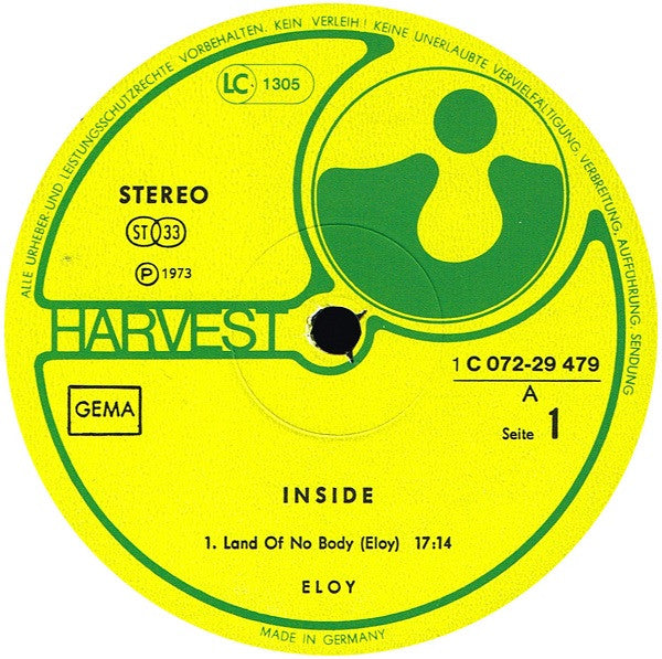 Eloy : Inside (LP, Album, RP, Gat)