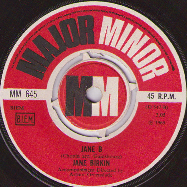 Jane Birkin & Serge Gainsbourg : Je T'aime...Moi Non Plus (7", Single, Mono, RE)