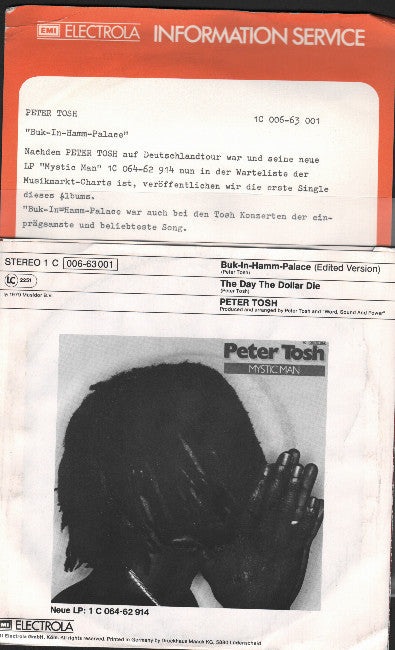 Peter Tosh : Buk-In-Hamm Palace (7", Single)