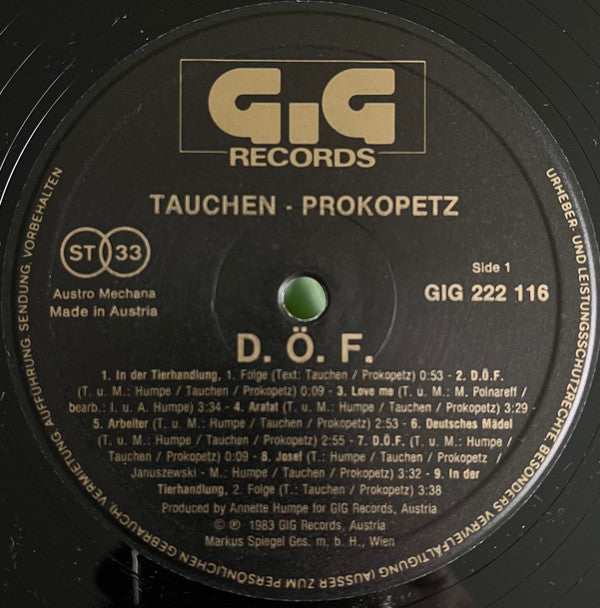 Tauchen-Prokopetz : DÖF (LP, Album, Club)