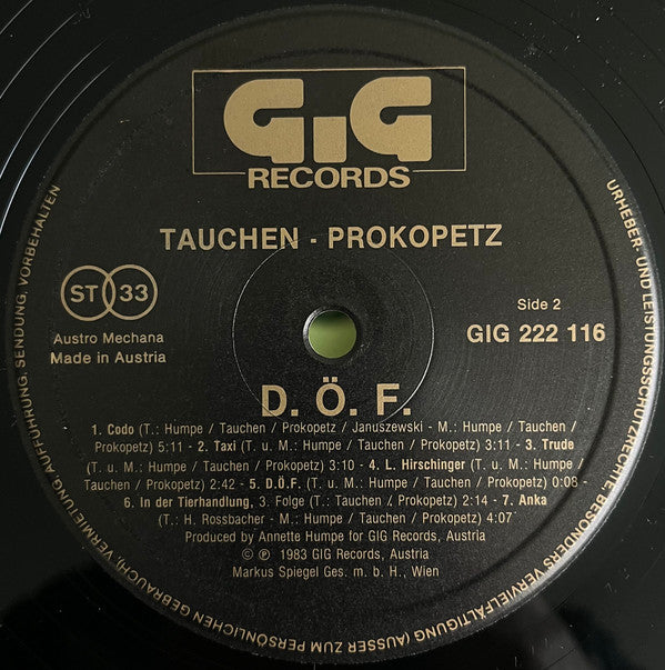 Tauchen-Prokopetz : DÖF (LP, Album, Club)