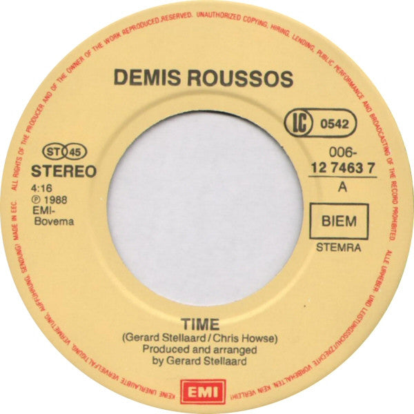 Demis Roussos : Time (7", Single)
