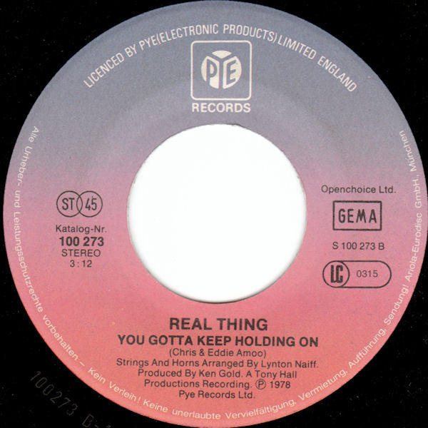 Real Thing* : Can You Feel The Force (7", Single)