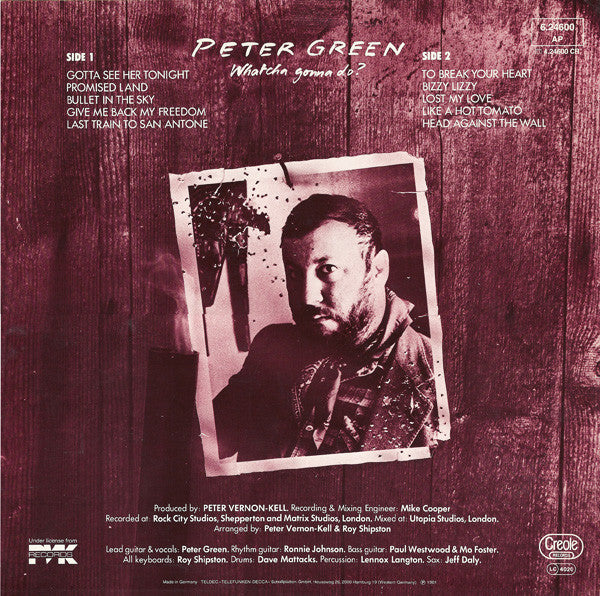 Peter Green (2) : Whatcha Gonna Do? (LP, Album)