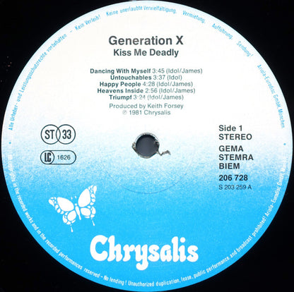 Gen X* : Kiss Me Deadly (LP, Album, RP)