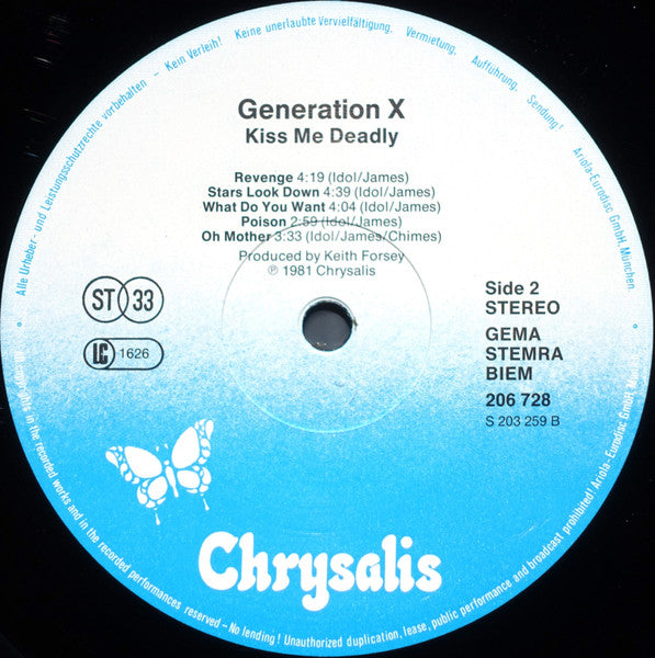 Gen X* : Kiss Me Deadly (LP, Album, RP)