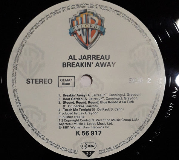Al Jarreau : Breakin' Away (LP, Album, RE)