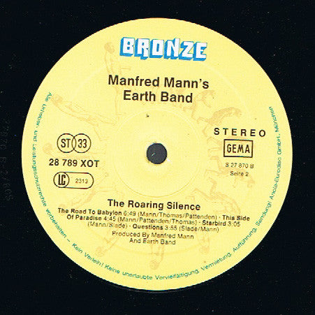 Manfred Mann's Earth Band : The Roaring Silence (LP, Album, RE)