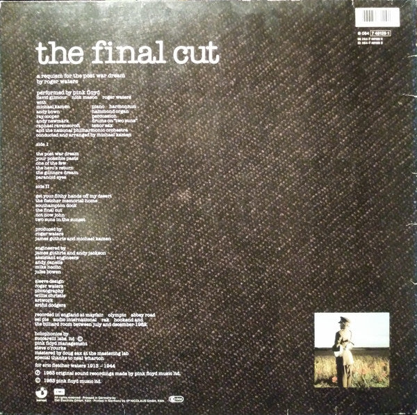 Pink Floyd : The Final Cut (LP, Album, M/Print, Gat)