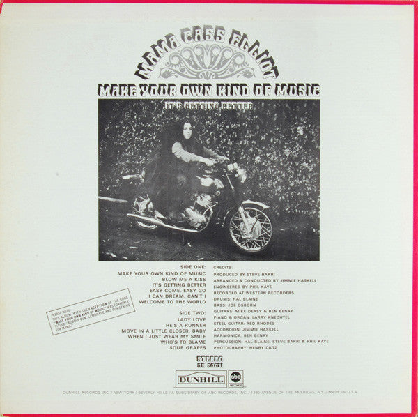 Mama Cass Elliot* : Make Your Own Kind Of Music - It's Getting Better (LP, Album, Mon)