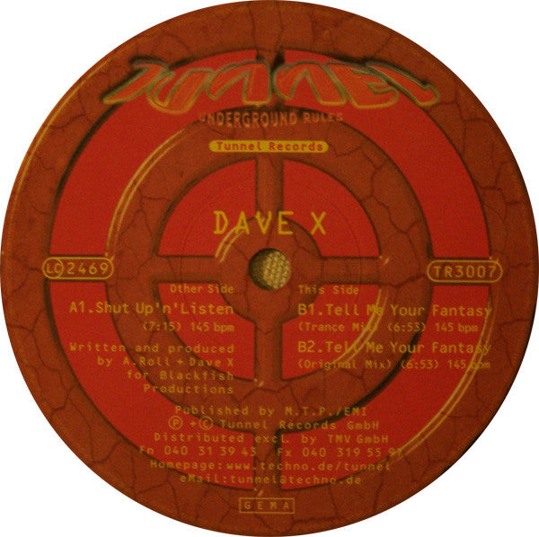Dave X : Shut Up 'n' Listen (12")
