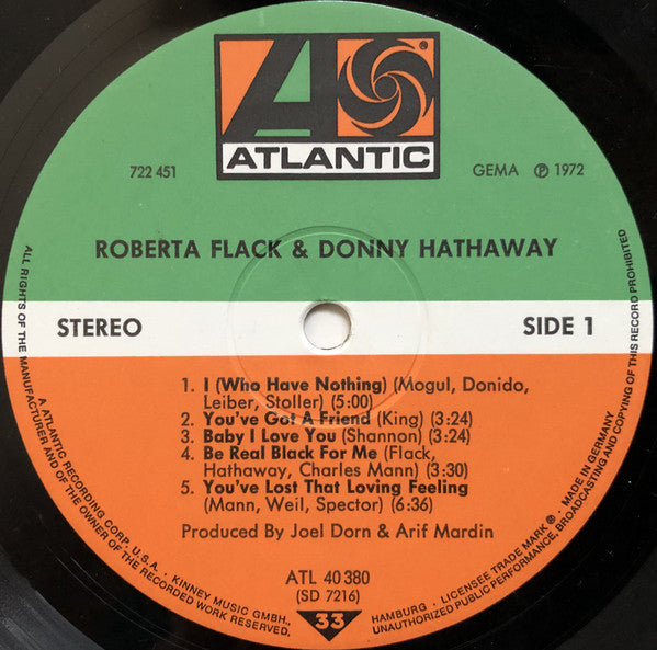Roberta Flack & Donny Hathaway : Roberta Flack & Donny Hathaway (LP, Album, Gat)