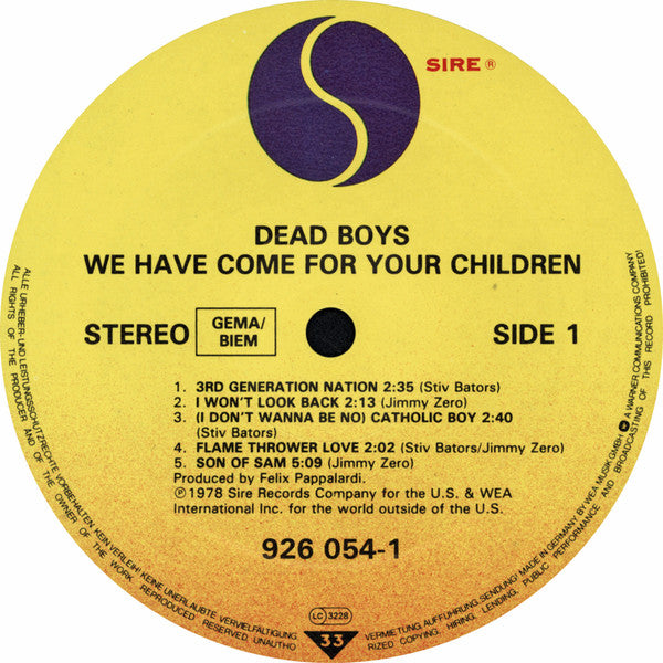 Dead Boys* : We Have Come For Your Children (LP, Album, RE)