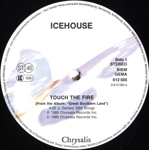 Icehouse : Touch The Fire (12", Maxi)