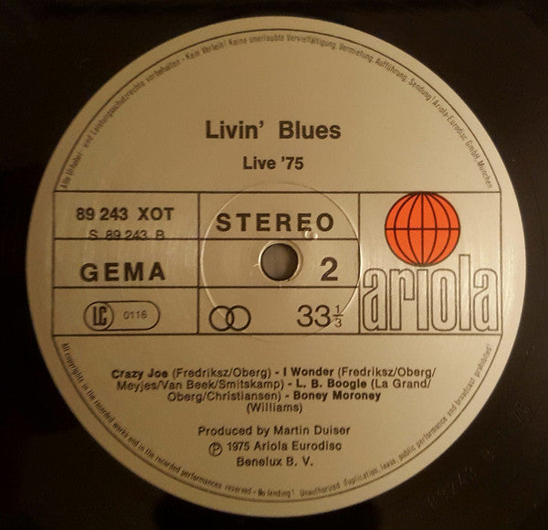 Livin' Blues : Live '75 (LP, Album, RP)