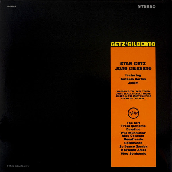 Stan Getz & Joao Gilberto* Featuring Antonio Carlos Jobim : Getz/Gilberto (LP, Album, RE, 180)