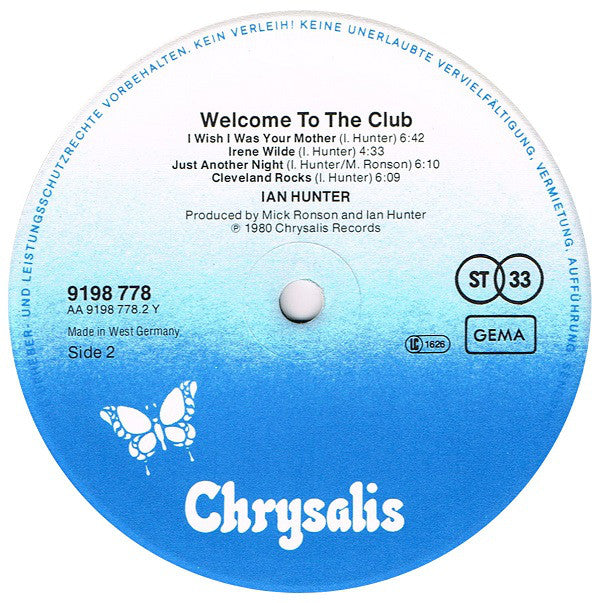 Ian Hunter : Welcome To The Club (Live) (2xLP, Album)