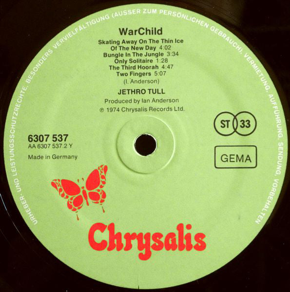Jethro Tull : War Child (LP, Album, Gre)