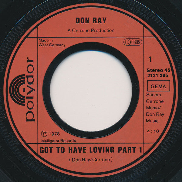 Don Ray : Got To Have Loving (7")