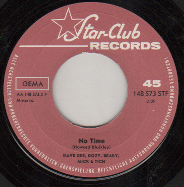 Dave Dee, Dozy, Beaky, Mick & Tich : Hard To Love You / No Time (7", Single)