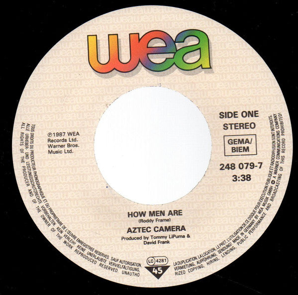 Aztec Camera : How Men Are (7", Single)