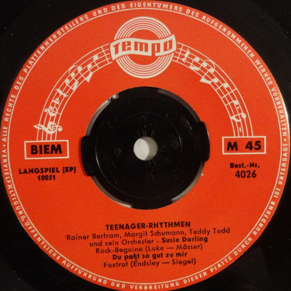 Margit Schumann / Rainer Bertram : Teenager-Rhythmen (7", EP)