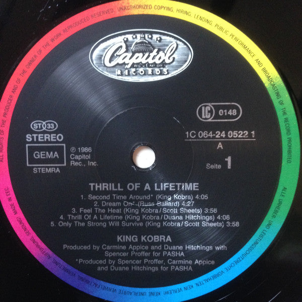 King Kobra (4) : Thrill Of A Lifetime (LP, Album)