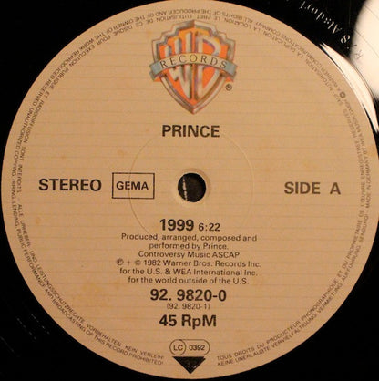 Prince : 1999 (12", Maxi, Ltd)