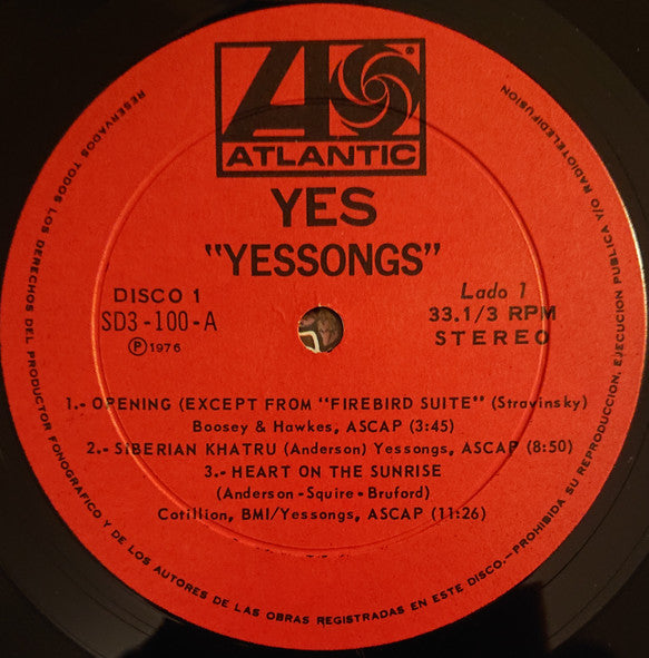 Yes : Yessongs (3xLP, Album, RE)