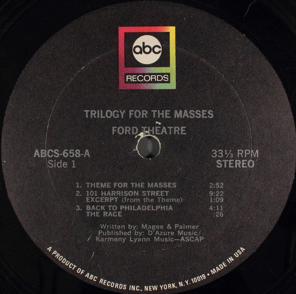 Ford Theatre : Trilogy For The Masses (LP, Album, Gat)