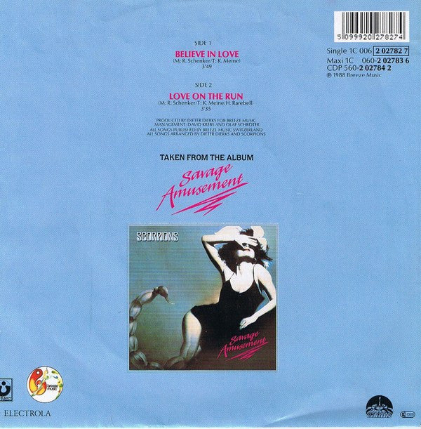 Scorpions : Believe In Love (7", Single)