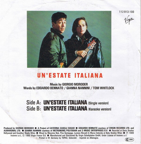 Edoardo Bennato - Gianna Nannini : Un'Estate Italiana (7", Single)