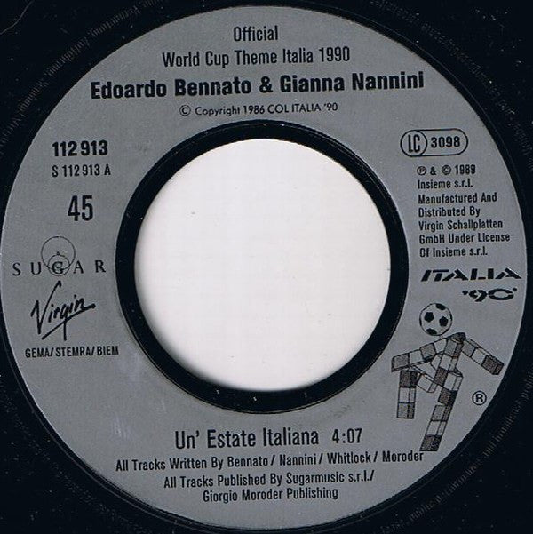 Edoardo Bennato - Gianna Nannini : Un'Estate Italiana (7", Single)