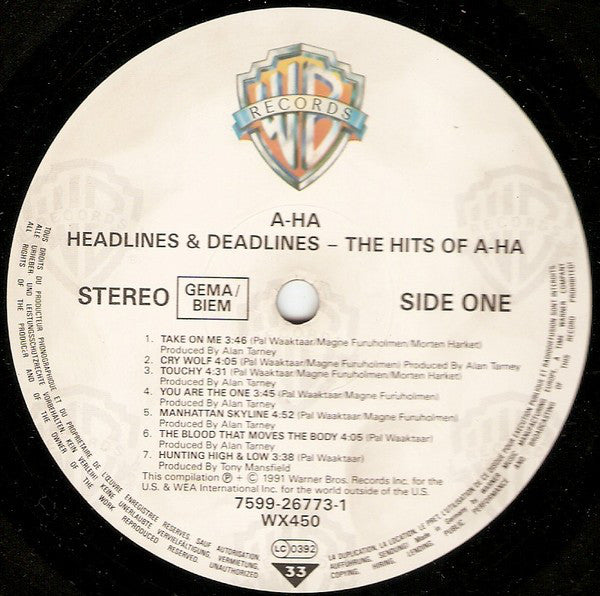 a-ha : Headlines And Deadlines - The Hits Of A-Ha (LP, Comp)