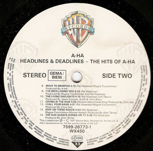 a-ha : Headlines And Deadlines - The Hits Of A-Ha (LP, Comp)