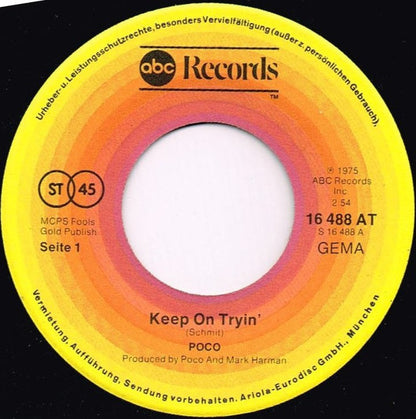 Poco (3) : Keep On Tryin' / Georgia, Bind My Ties (7", Single)