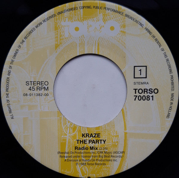 Kraze : The Party (7", Single)