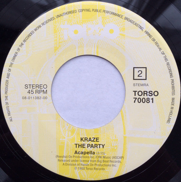Kraze : The Party (7", Single)