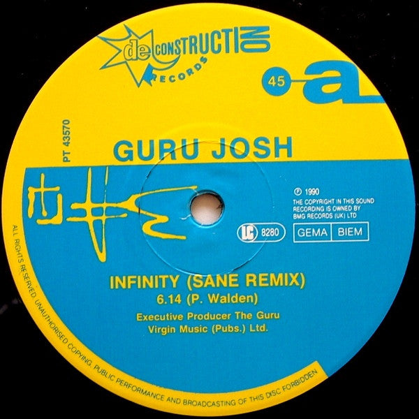 Guru Josh : Infinity (The Remix) (12", Maxi)