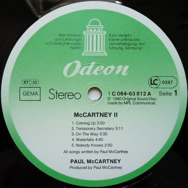 Paul McCartney : McCartney II (LP, Album, Gat)